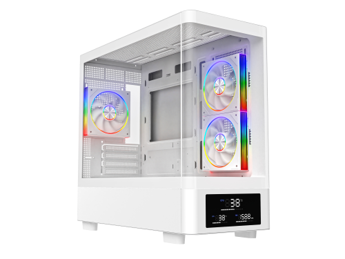Powercool PC-GRAVITY-WHT Micro Tower Gaming Case - White 